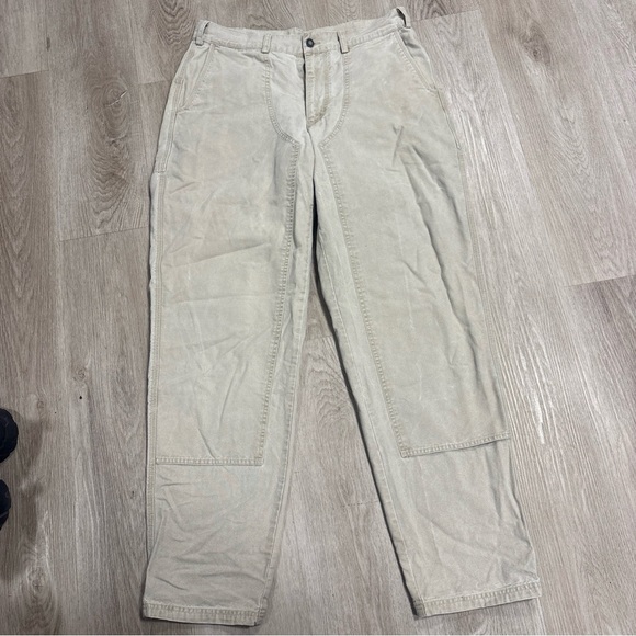 Vintage Patagonia Double Knee Stand Up Pants Mens 36  Khaki Climbing Work - Picture 1 of 10